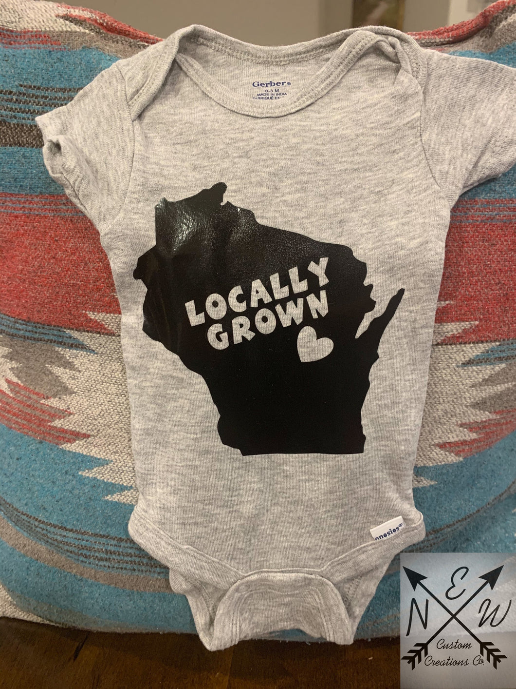 Locally Grown Solid Wisconsin 100% Cotton Baby Bodysuit