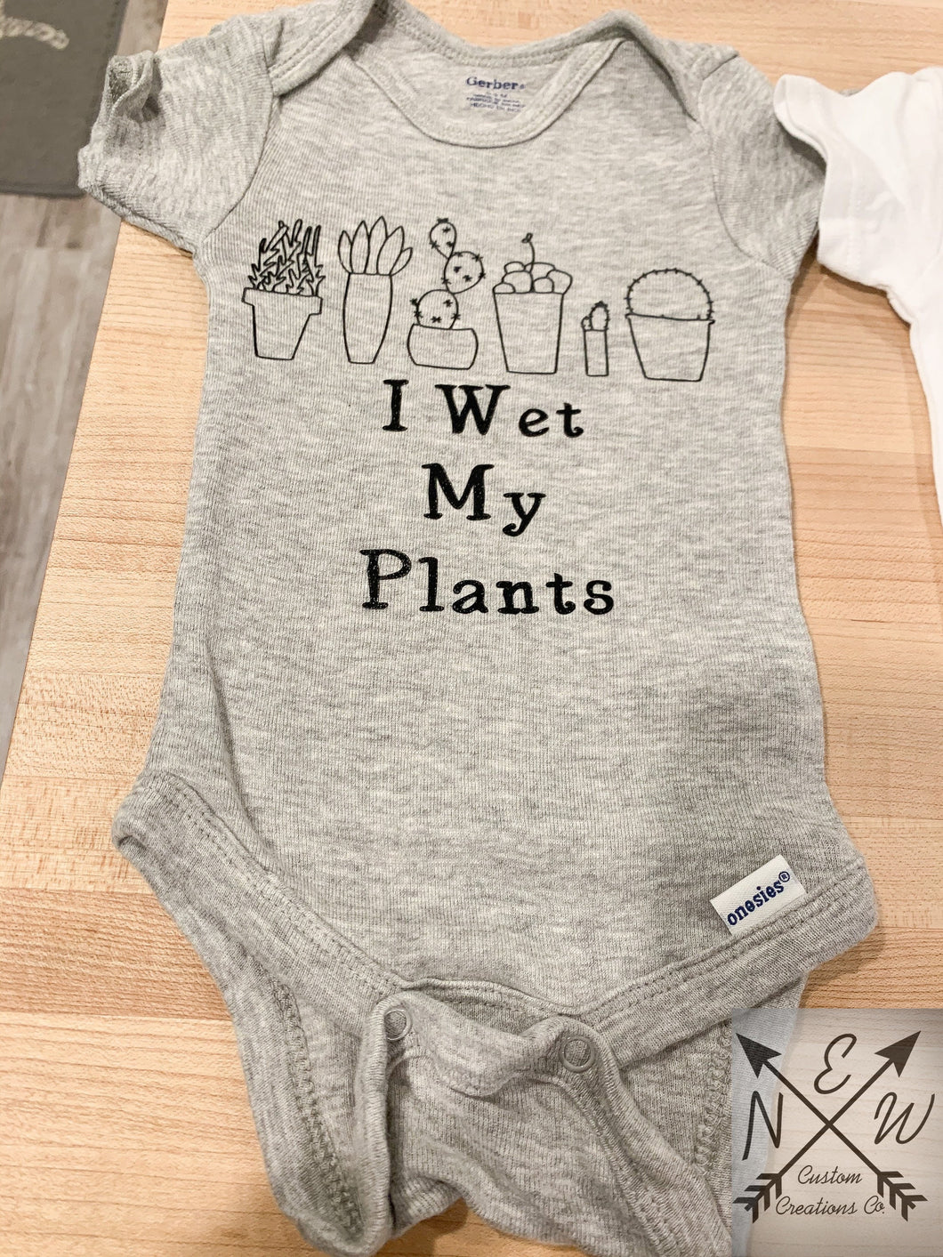 I Wet My Plants 100% Cotton Novelty Baby Bodysuit