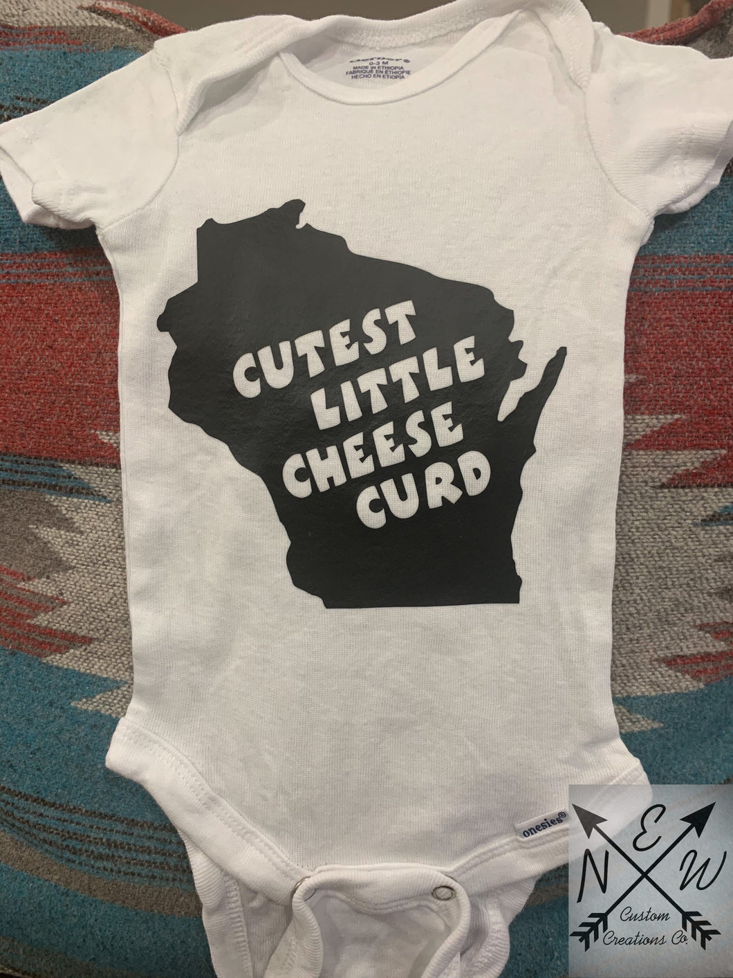 Cutest Little Cheese Curd Solid Wisconsin 100% Cotton Baby Bodysuit