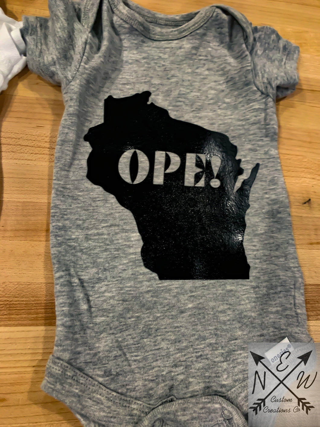 Wisconsin Ope! Novelty 100% Cotton Baby Bodysuit/Wisconsin