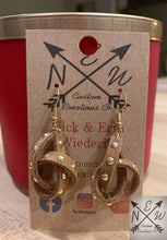 Load image into Gallery viewer, Studded Faux Suede Knot Dangle Earrings with 18k Gold Plated Hardware; Boho
